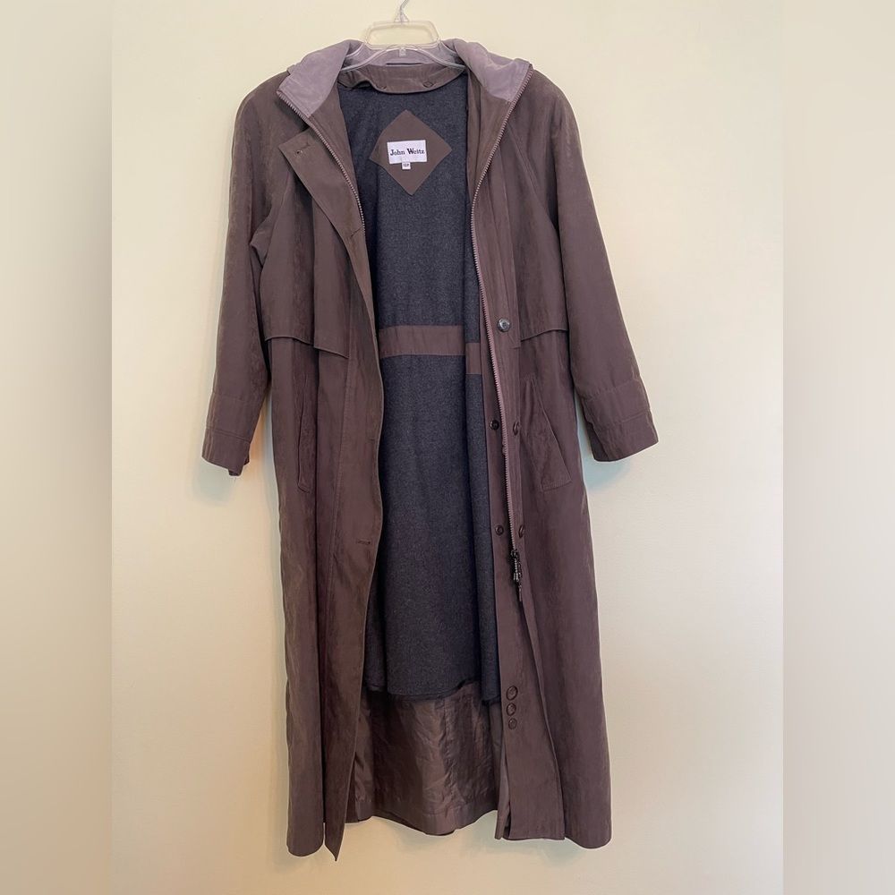 John Weitz women’s hooded trench coat size 10P